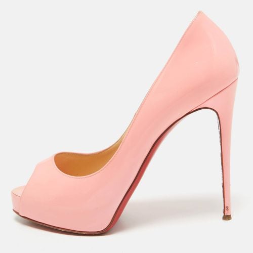 Christian Louboutin Rose Pink Patent Leather Very Prive Peep Toe Platform Pumps Size 38 - Christian Louboutin - Modalova