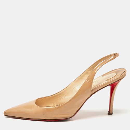 Christian Louboutin Beige Patent Leather Kate Slingback Pumps Size 39 - Christian Louboutin - Modalova