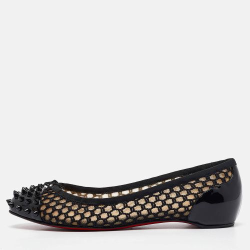 Christian Louboutin Black Mesh and Patent Cord Mix Ballet Flats Size 37.5 - Christian Louboutin - Modalova