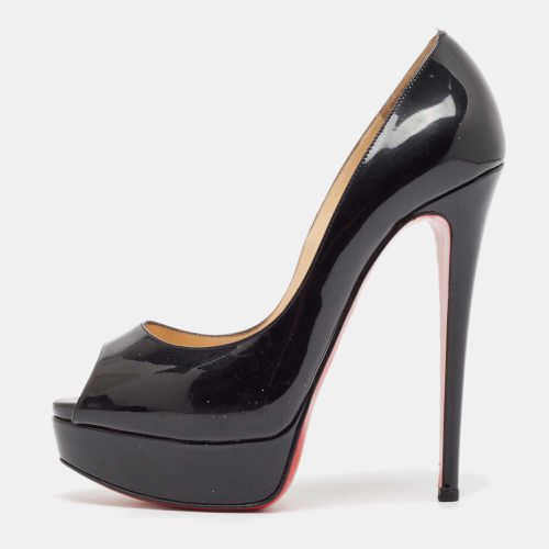 Christian Louboutin Black Patent Leather Lady Peep Peep Toe Pumps Size 37 - Christian Louboutin - Modalova