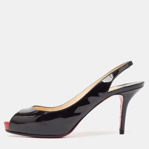 Christian Louboutin Black Patent Leather Flo Sling Pumps Size 37.5 - Christian Louboutin - Modalova