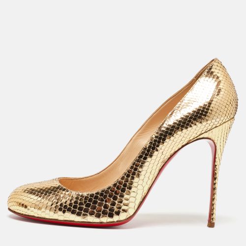 Christian Louboutin Gold Snakeskin Embossed Leather New Simple Pumps Size 41 - Christian Louboutin - Modalova