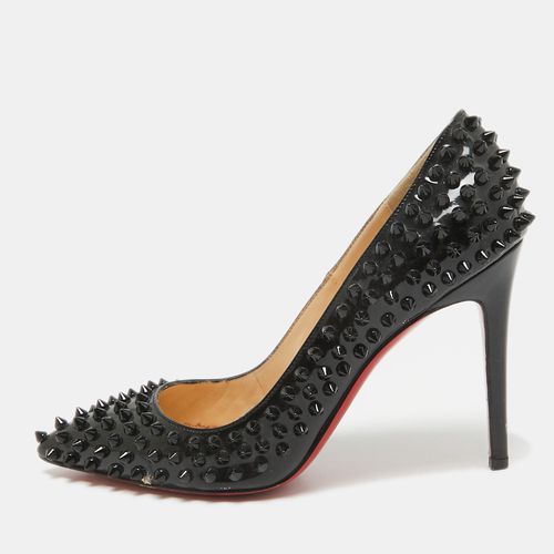 Christian Louboutin Black Patent Leather Pigalle Spikes Pumps Size 38.5 - Christian Louboutin - Modalova