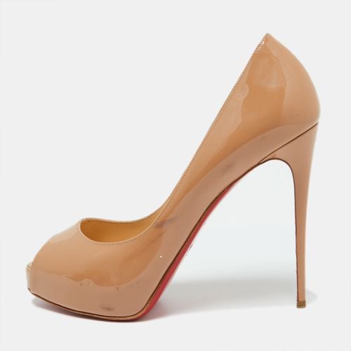 Christian Louboutin Beige Patent Leather Lady Peep Peep Toe Pumps Size 39.5 - Christian Louboutin - Modalova