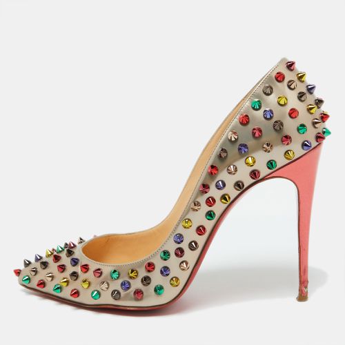 Christian Louboutin Metallic Beige Leather Pigalle Spikes Pointed Toe Pumps Size 39 - Christian Louboutin - Modalova