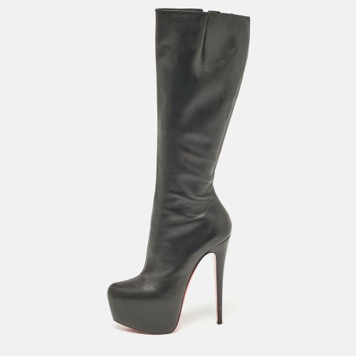 Christian Louboutin Black Leather Knee Length Boots Size 38.5 - Christian Louboutin - Modalova