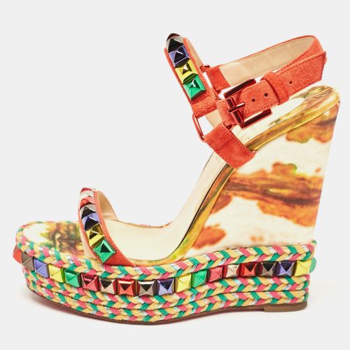 Christian Louboutin Multicolor Suede Cataclou Wedge Sandals Size 36 - Christian Louboutin - Modalova