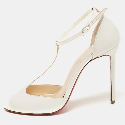 Christian Louboutin White Patent Leather Senora Peep Toe Pumps Size 37 - Christian Louboutin - Modalova