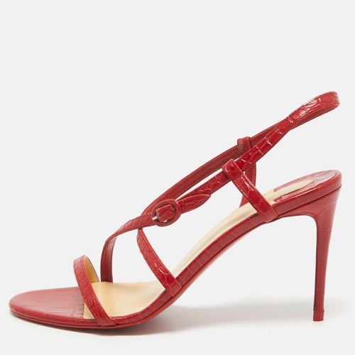 Christian Louboutin Red Embossed Croc Selima Sandals Size 40 - Christian Louboutin - Modalova