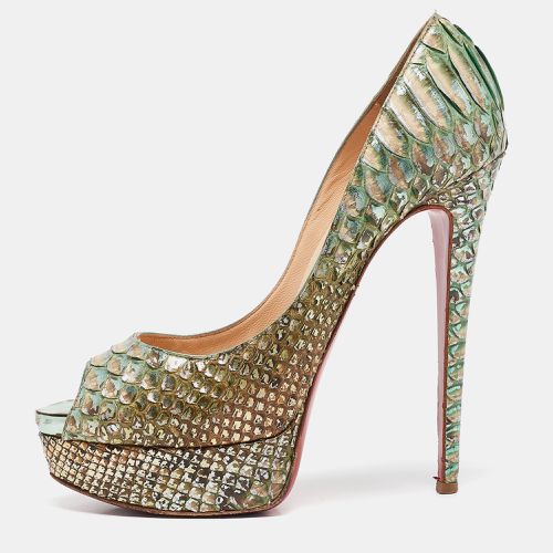 Christian Louboutin Two Tone Python Lady Peep Pumps Size 38 - Christian Louboutin - Modalova