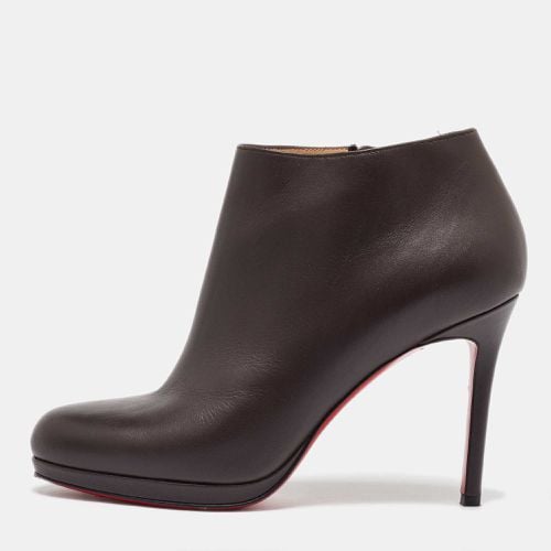 Christian Louboutin Dark Brown Leather Bellissima Ankle Booties Size 38 - Christian Louboutin - Modalova