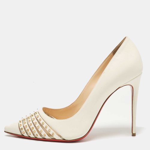 Christian Louboutin White Leather Spiked Bareta Pumps Size 37.5 - Christian Louboutin - Modalova