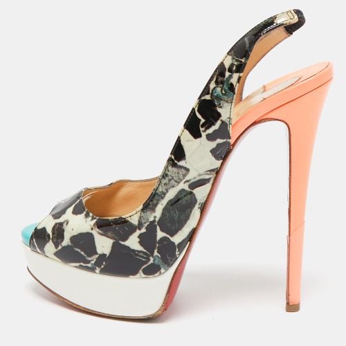 Christian Louboutin Multicolor Patent Leather Lady Peep Slingback Platform Pumps Size 37 - Christian Louboutin - Modalova