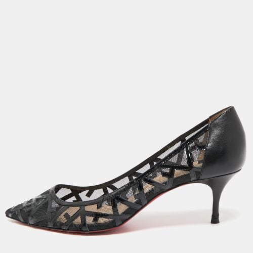 Christian Louboutin Black Patent Leather and Mesh Tititata Pointed Toe Pumps Size 39 - Christian Louboutin - Modalova