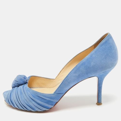 Christian Louboutin Blue Suede Greissimo Peep Toe Pumps Size 36.5 - Christian Louboutin - Modalova