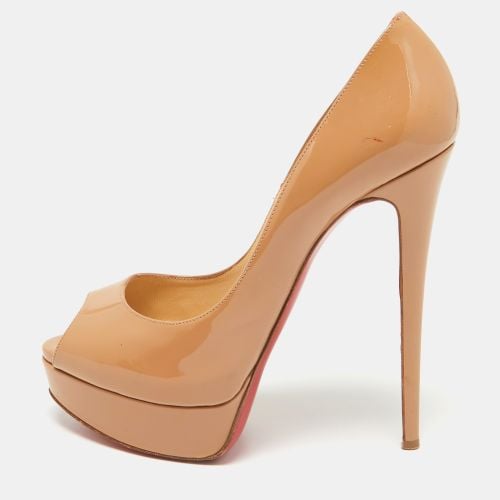 Christian Louboutin Beige Patent Lady Peep Peep Toe Pumps Size 39 - Christian Louboutin - Modalova