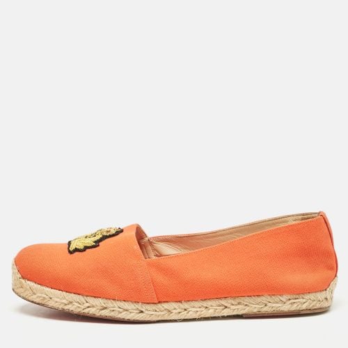 Christian Louboutin Orange Canvas Gala Espadrille Flats Size 40 - Christian Louboutin - Modalova