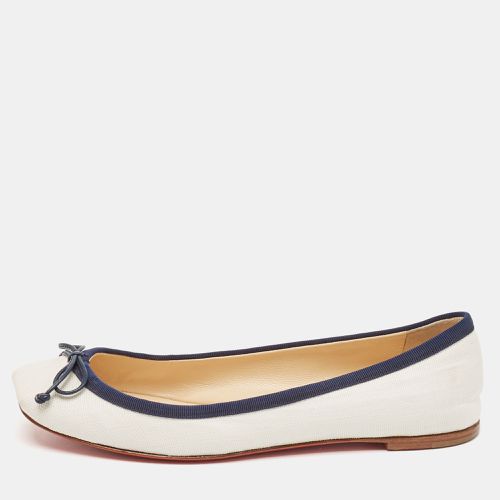 Christian Louboutin White/Blue Coated Raffia Ballet Flats Size 37 - Christian Louboutin - Modalova