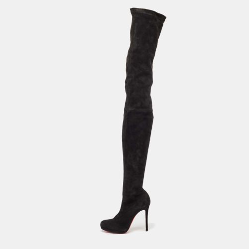 Christian Louboutin Black Suede Knee Length Boots Size 38.5 - Christian Louboutin - Modalova