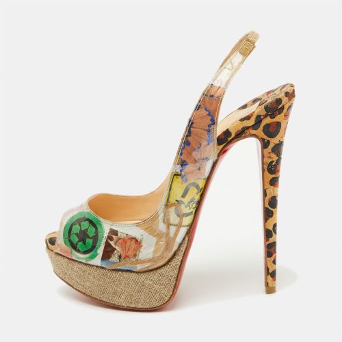 Christian Louboutin Multicolor PVC Eco Trash Peep Toe Platform Slingback Pumps Size 35.5 - Christian Louboutin - Modalova