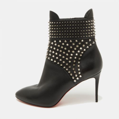 Christian Louboutin Black Leather Hongroise Spike Ankle Length Boots Size 41 - Christian Louboutin - Modalova