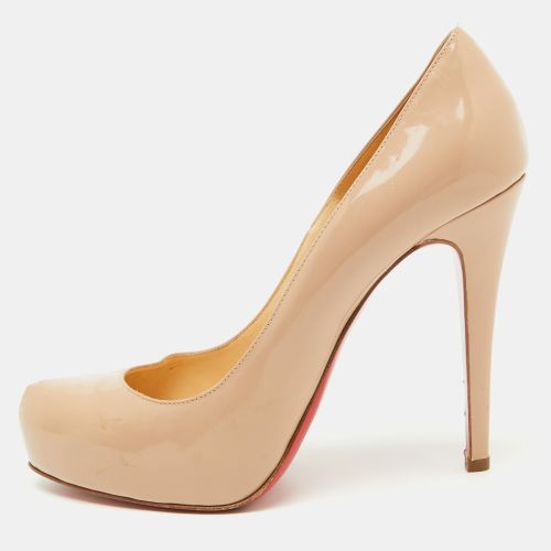 Christian Louboutin Beige Patent Leather Rolando Platform Pumps Size 38.5 - Christian Louboutin - Modalova