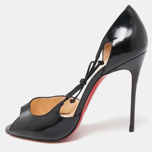 Christian Louboutin Black Leather Bow Detail Peep Toe Pumps Size 39 - Christian Louboutin - Modalova