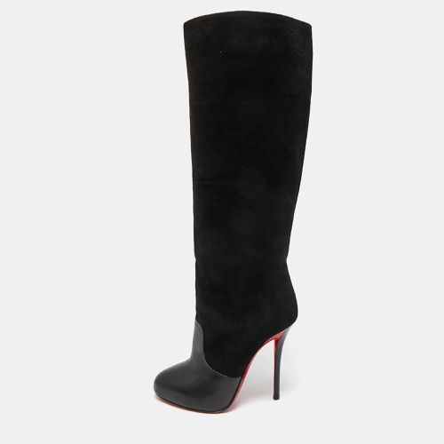 Christian Louboutin Black Leather and Suede Knee Length Boots Size 37 - Christian Louboutin - Modalova