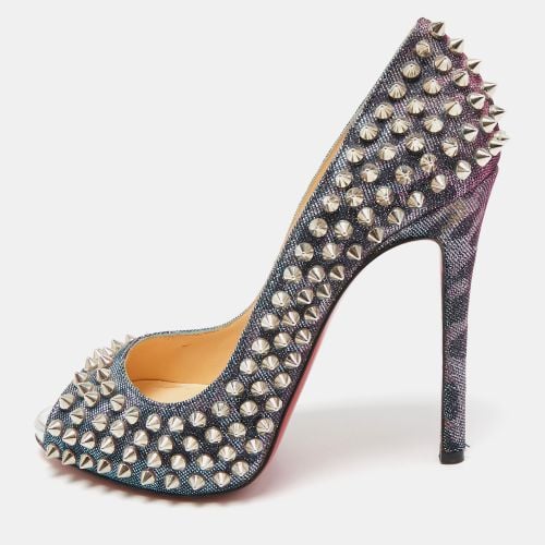 Christian Louboutin Multicolor Glitter Fabric Yolanda Peep Toe Pumps Size 36.5 - Christian Louboutin - Modalova