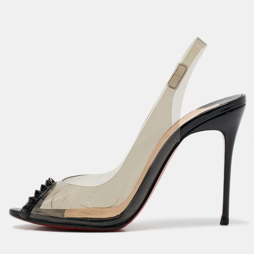 Christian Louboutin Black Patent Leather and PVC Ring My Toe Peep Toe Pumps Size 39 - Christian Louboutin - Modalova