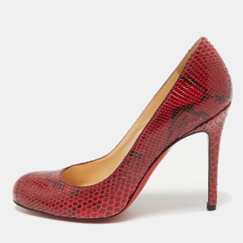 Christian Louboutin Red/Black Python Leather Simple Pumps Size 37 - Christian Louboutin - Modalova