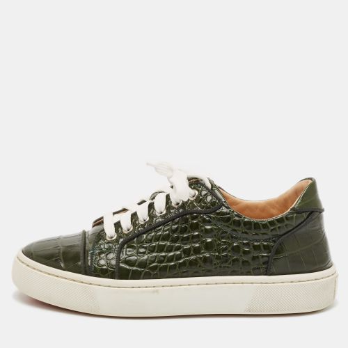Christian Louboutin Green Crocodile Leather Louis Low Top Sneakers Size 39 - Christian Louboutin - Modalova