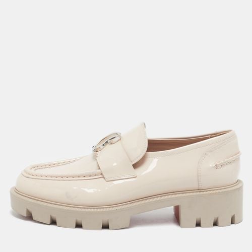 Christian Louboutin Beige Patent Leather CL Moc Lug Loafers Size 36 - Christian Louboutin - Modalova