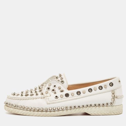 Christian Louboutin White Leather Steckel Loafers Size 38.5 - Christian Louboutin - Modalova