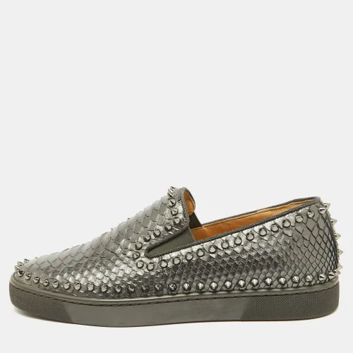 Pik Boat Size 40.5 Python Leather Slip On Sneakers - Christian Louboutin - Modalova