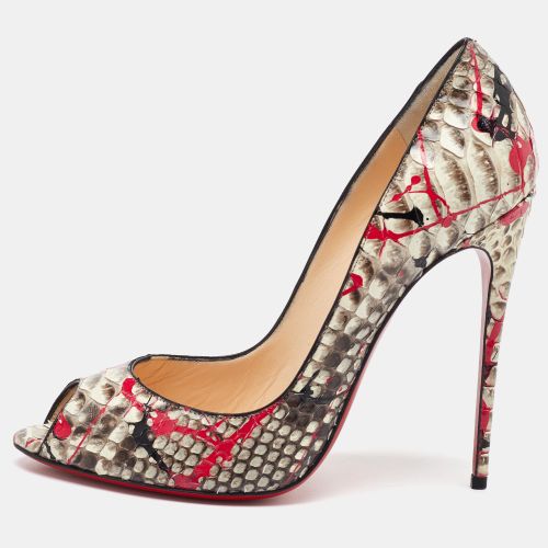 Christian Louboutin Multicolor Painted Splatter Python Peep Toe Pumps Size 40 - Christian Louboutin - Modalova