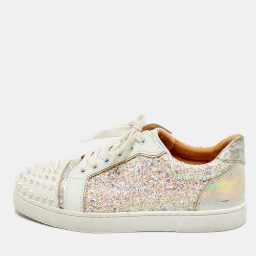 Christian Louboutin Multicolor Glitter and Leather Louis Junior Spikes Low Top Sneakers Size 37.5 - Christian Louboutin - Modalova