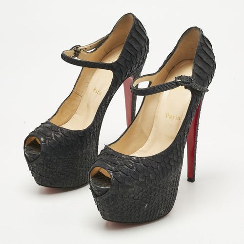 Python Lady Highness Peep Toe Pumps Size 39.5 - Christian Louboutin - Modalova