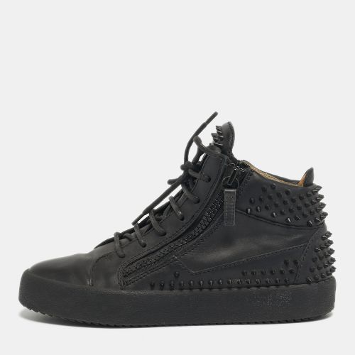 Christian Louboutin Black Leather Louis Spikes High Top Sneakers Size 38 - Christian Louboutin - Modalova