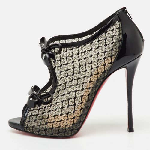 Christian Louboutin Black Mesh and Patent Leather Empiralta Bow Booties Size 39 - Christian Louboutin - Modalova