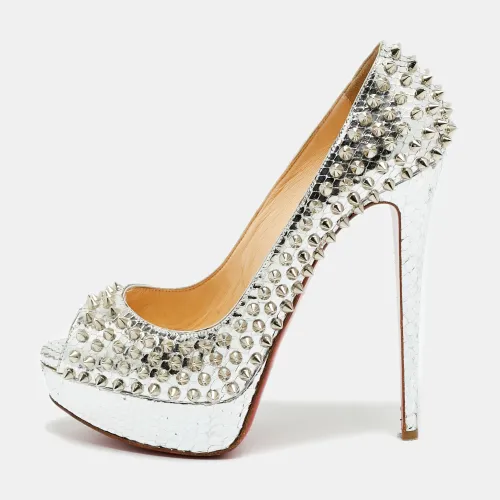 Lady Peep Spikes Size 39.5 Python Leather Platform Pumps - Christian Louboutin - Modalova