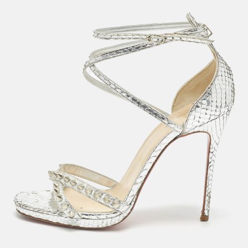 Rosalie Size 37.5 Python Embossed Leather Ankle Strap Sandals - Christian Louboutin - Modalova