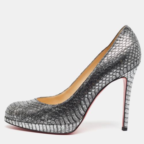 Simple Size 38.5 Silver Python Leather Round Toe Pumps - Christian Louboutin - Modalova
