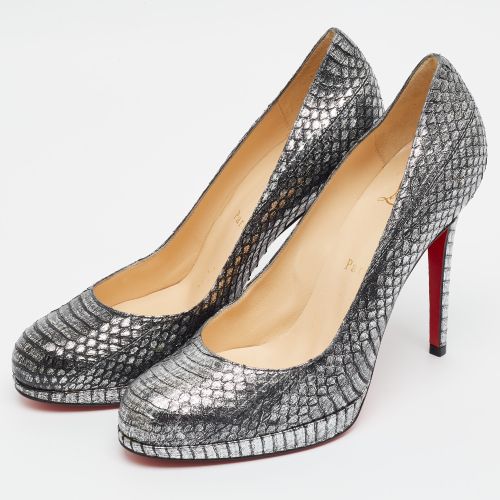 Simple Size 38.5 Silver Python Leather Round Toe Pumps - Christian Louboutin - Modalova