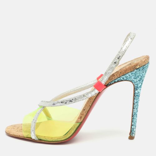 Coup de Bleu Size 38 PVC and Python Slingback Sandals - Christian Louboutin - Modalova