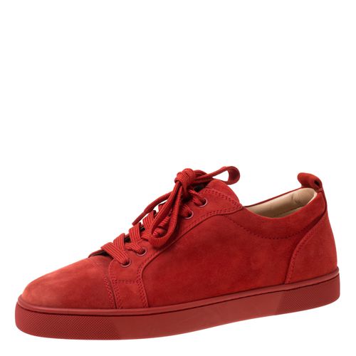 Christian Louboutin Red Suede Lace Up Sneakers Size 39.5 - Christian Louboutin - Modalova