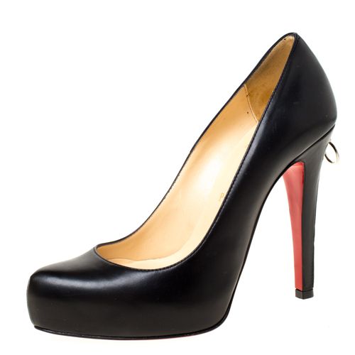 Christian Louboutin Black Leather Rolandzip Platform Pumps Size 36 - Christian Louboutin - Modalova