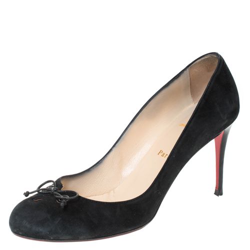 Christian Louboutin Black Suede And Leather Bow Tie Pumps Size 40 - Christian Louboutin - Modalova