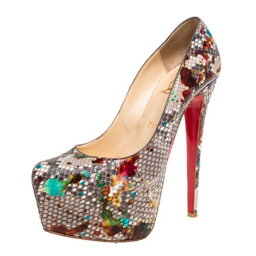 Christian Louboutin Python Leather Daffodile Platform Pumps Size 38 - Christian Louboutin - Modalova