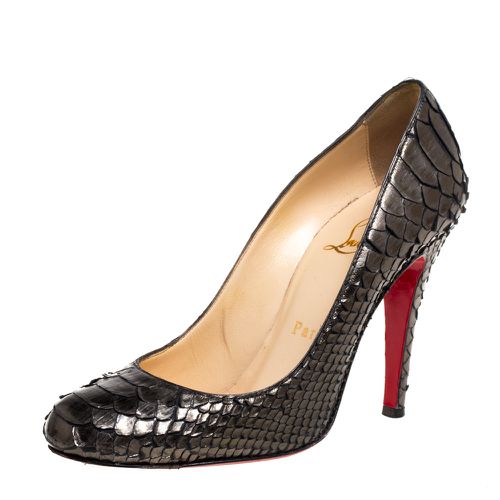 Christian Louboutin Metallic Olive Green Python Leather Fifi Pumps Size 35 - Christian Louboutin - Modalova